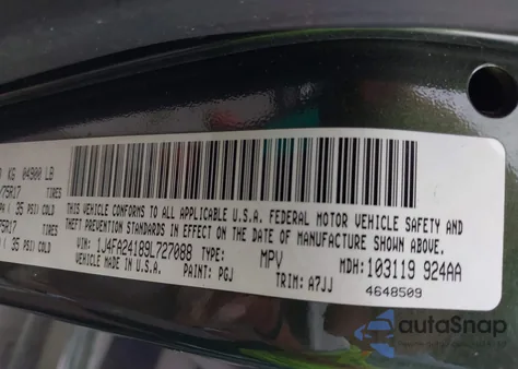 2009 Jeep Wrangler X z USA, uszkodzony, nr VIN 1J4FA24189L727088